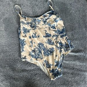 Toile de jouy cider body suit NWT